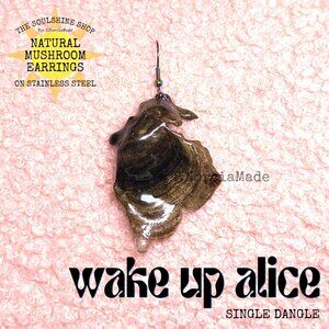 Wake Up Alice Natural Mushroom Single Dangle Earring